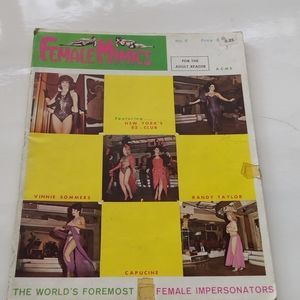 TW NSFW Female Mimics Magazine August 1965 Book Library Vintage Drag Queens